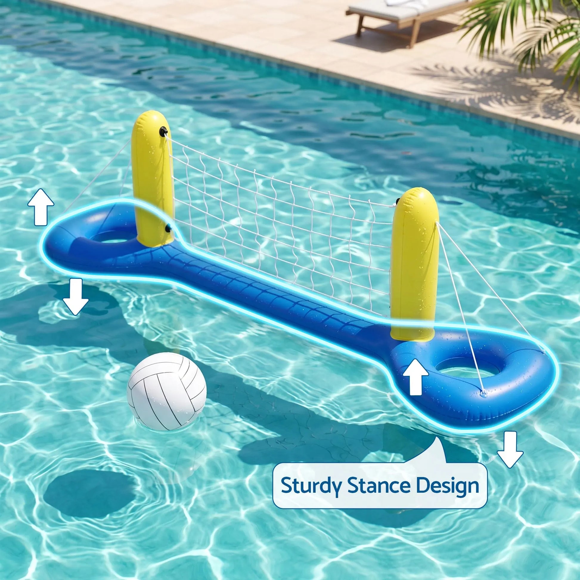 Bestway Floating Pool Volleyball Net Set with Ball 252cm x 64cm Blue - Image 4