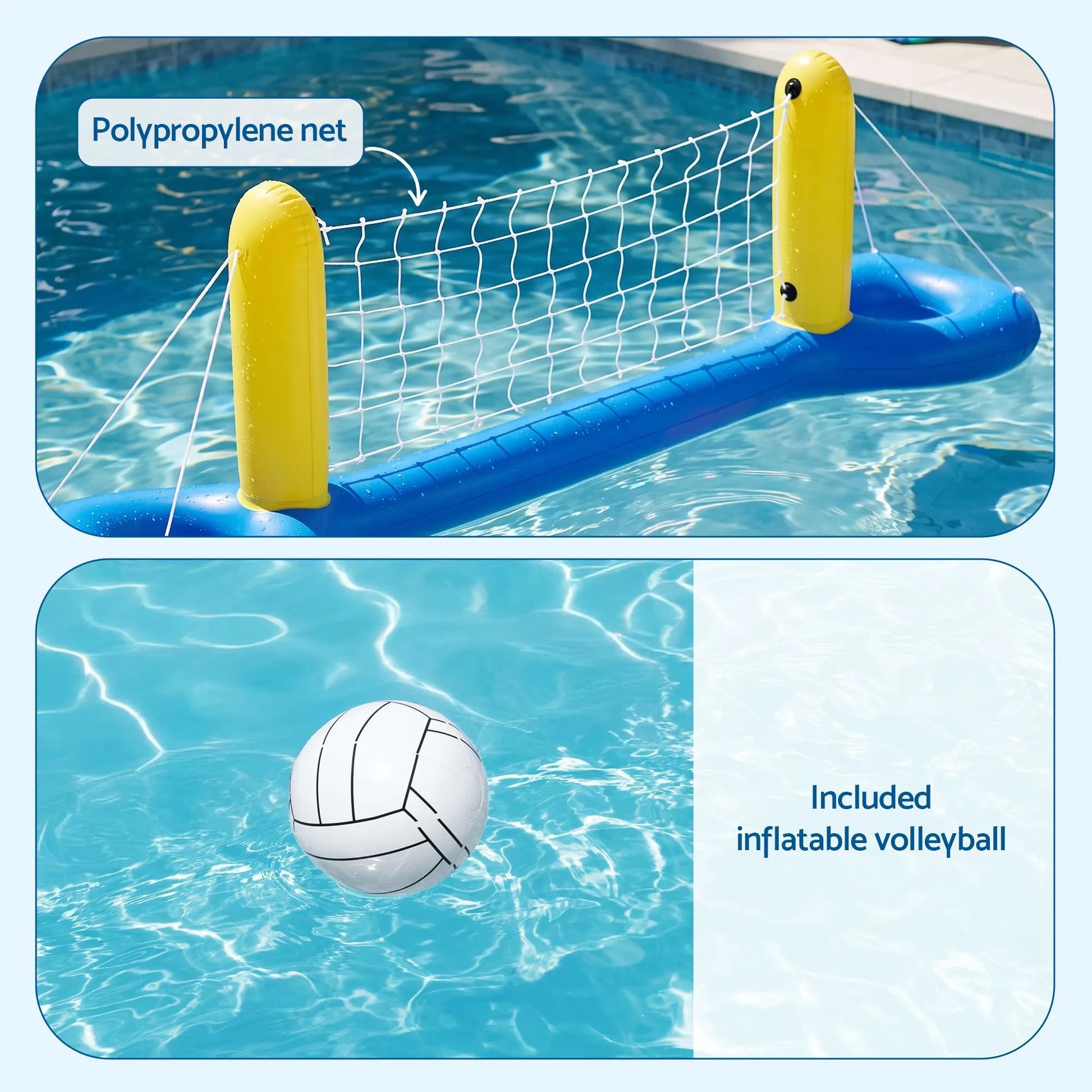 Bestway Floating Pool Volleyball Net Set with Ball 252cm x 64cm Blue - Image 5