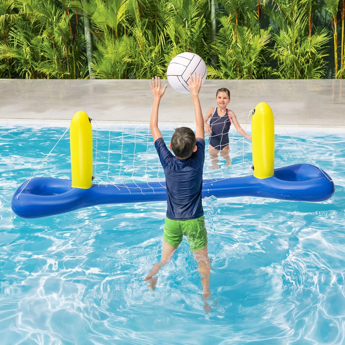 Bestway Floating Pool Volleyball Net Set with Ball 252cm x 64cm Blue - Image 6