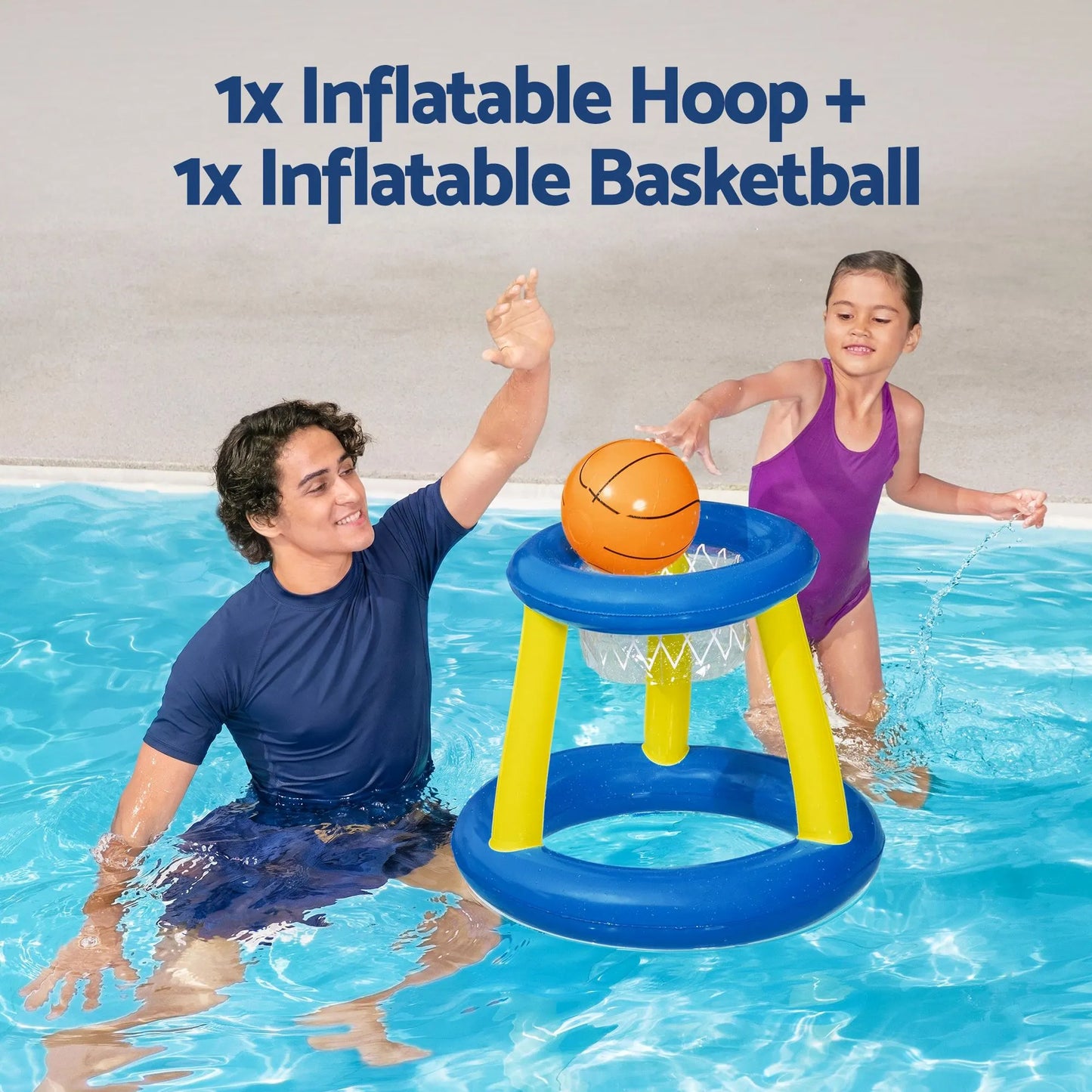 Bestway Inflatable Pool Float Basketball Hoop Set with Ball Blue - Image 6