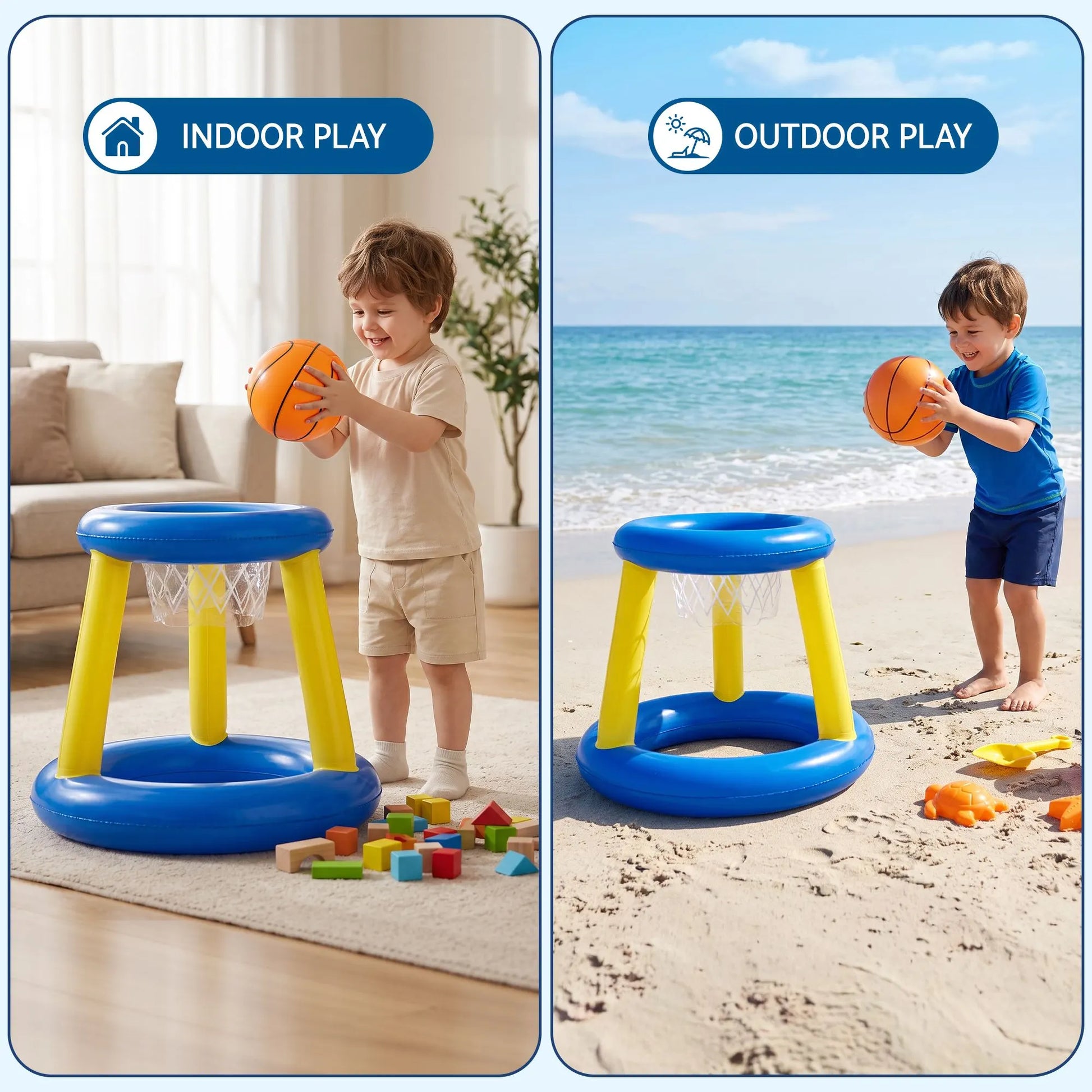 Bestway Inflatable Pool Float Basketball Hoop Set with Ball Blue - Image 7