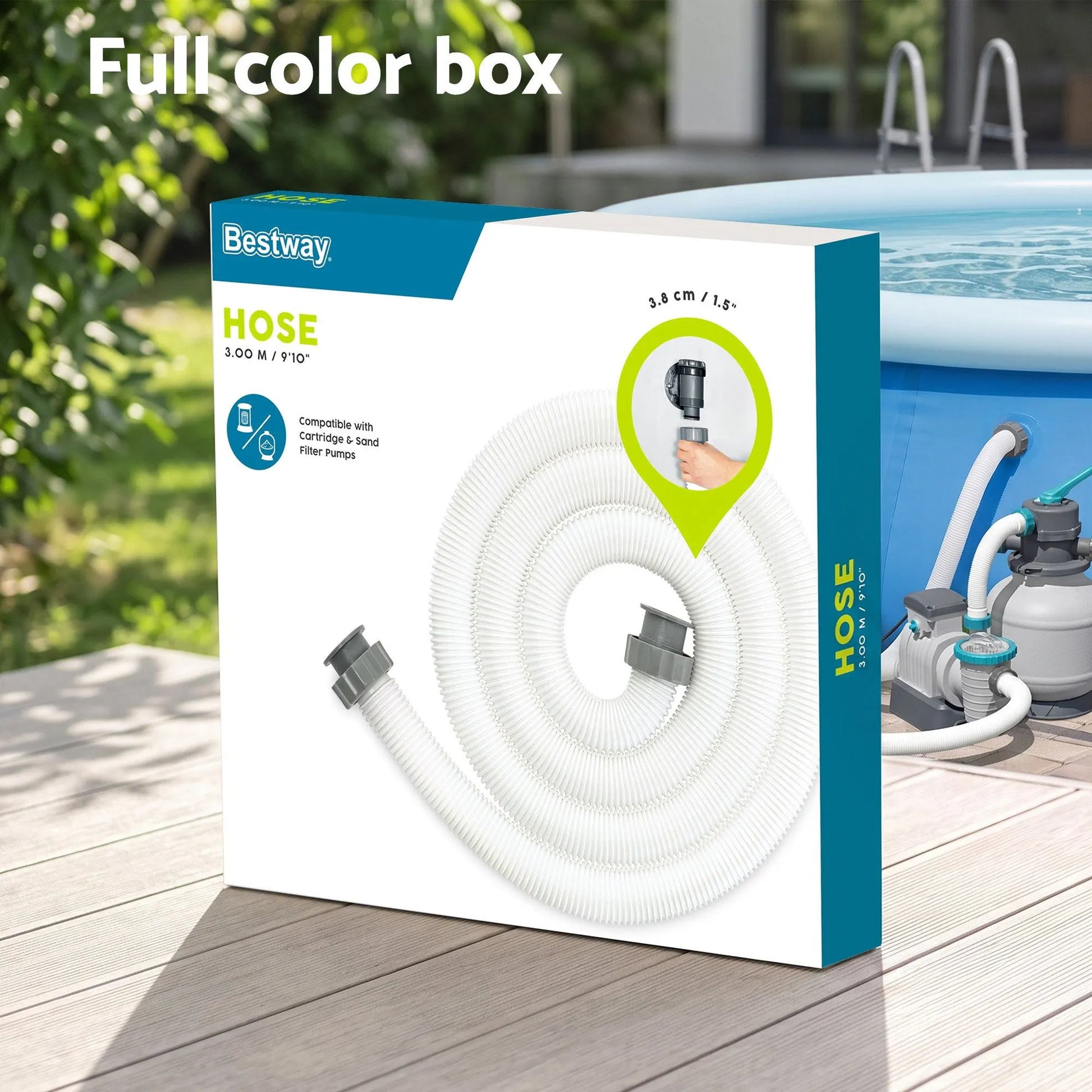 Bestway 38mm Pool Hose Replacement Sand Filter Cartridge Filter Pump Pipe 3m - Image 7