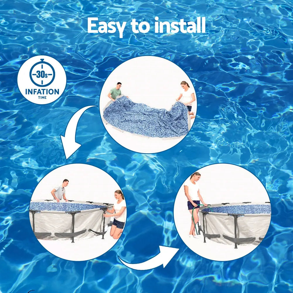 Bestway Swimming Pool 366x76cm Steel Frame Round Above Ground Pools w/ Filter Pump 6473L - Image 6
