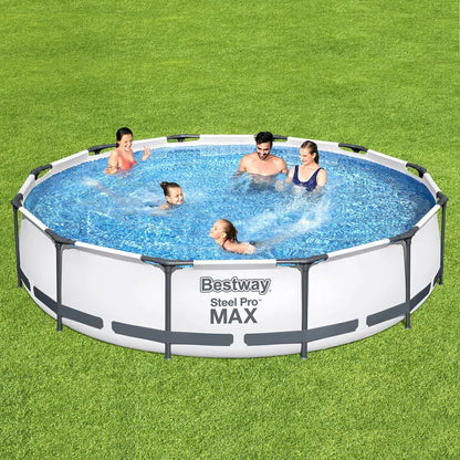 Bestway Swimming Pool 366x76cm Steel Frame Round Above Ground Pools w/ Filter Pump 6473L - Image 7