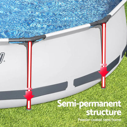 Bestway Swimming Pool 366x100cm Steel Frame Round Above Ground Pools w/ Filter Pump 9150L - Image 5