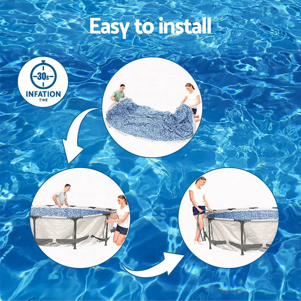 Bestway Swimming Pool 366x100cm Steel Frame Round Above Ground Pools w/ Filter Pump 9150L - Image 6