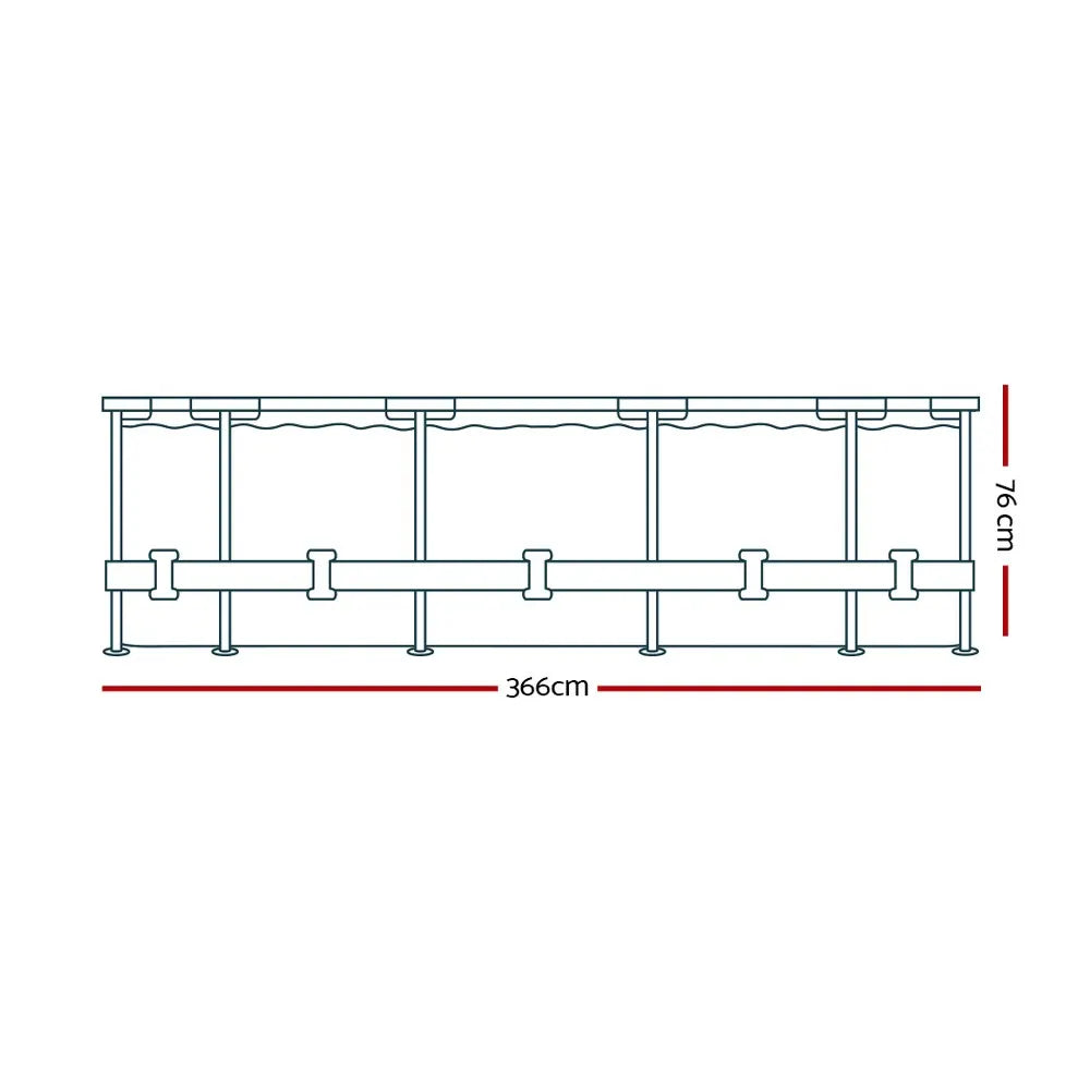 Bestway Swimming Pool 366x76cm Steel Frame Round Above Ground Pools w/ Filter Pump 6473L - Image 2