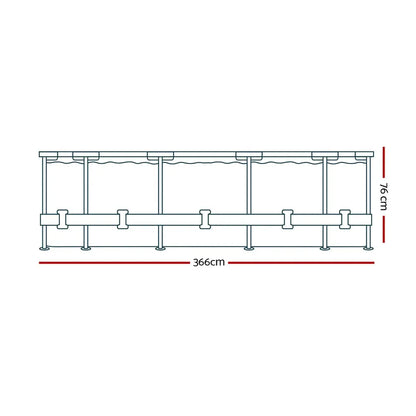Bestway Swimming Pool 366x76cm Steel Frame Round Above Ground Pools w/ Filter Pump 6473L - Image 2