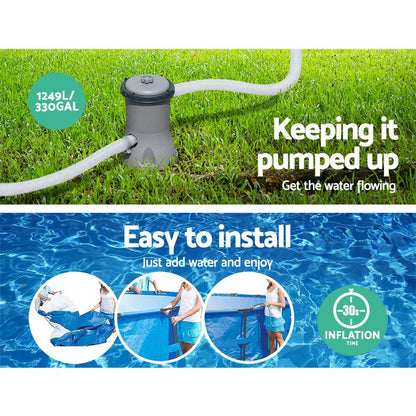 Bestway Swimming Pool 366x76cm Steel Frame Round Above Ground Pools w/ Filter Pump 6473L - Image 6