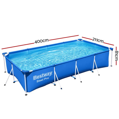 Bestway Swimming Pool 400x211x81cm Steel Frame Above Ground Pools 5700L - Image 2