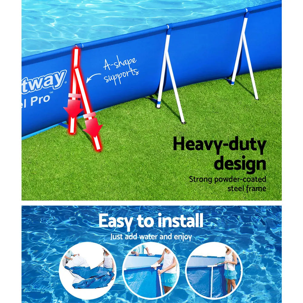 Bestway Swimming Pool 400x211x81cm Steel Frame Above Ground Pools 5700L - Image 4