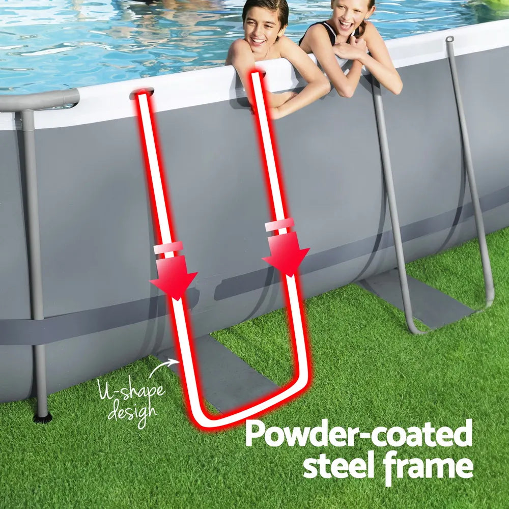 Bestway Swimming Pool 427x250x100cm Steel Frame Above Ground Pools Filter Pump Ladder 7250L - Image 5