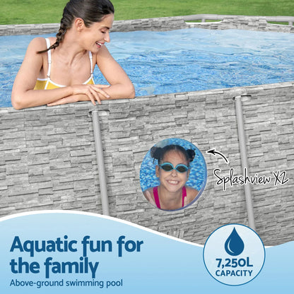 Bestway Swimming Pool 427x250x100cm Steel Frame Above Ground Pools Filter Pump Ladder 7250L - Image 4