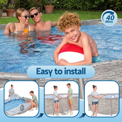Bestway Swimming Pool 427x250x100cm Steel Frame Above Ground Pools Filter Pump Ladder 7250L - Image 7