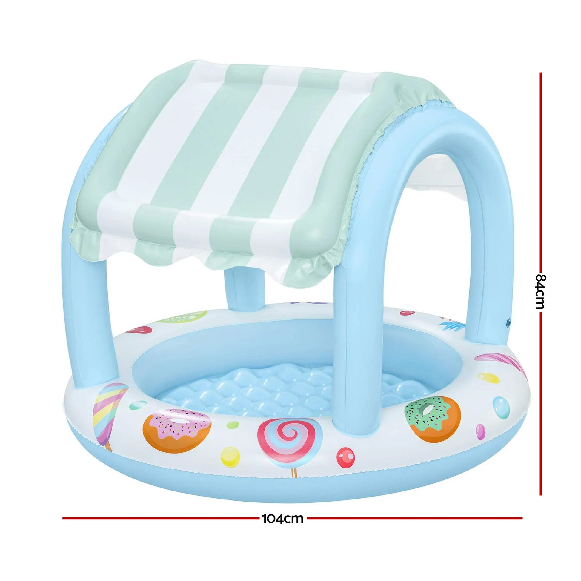 Bestway Inflatable Kids Pool with Sun Shade Candy Theme 104x84cm - Image 2