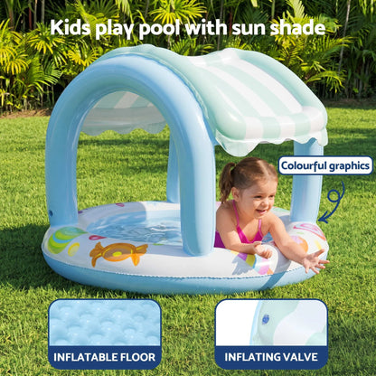 Bestway Inflatable Kids Pool with Sun Shade Candy Theme 104x84cm - Image 4