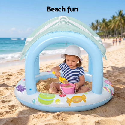 Bestway Inflatable Kids Pool with Sun Shade Candy Theme 104x84cm - Image 6