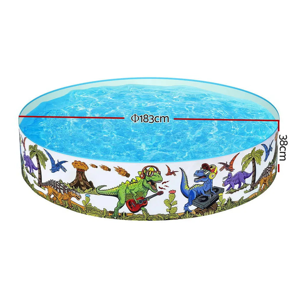 Bestway Kids Pool 183x38cm Round Above Ground Rigid Swimming Pools Dinosaur 946L - Image 2