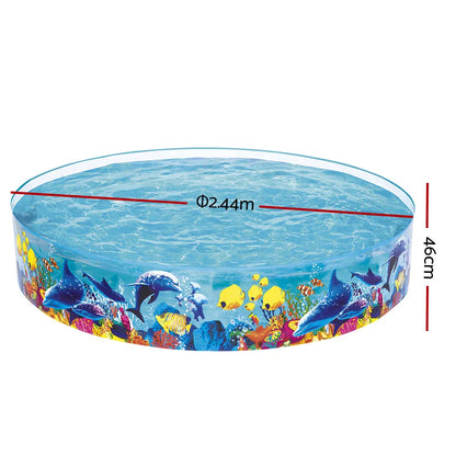 Bestway Kids Pool 244x46cm Round Above Ground Rigid Swimming Pools Undersea 2074L - Image 2