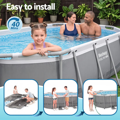 Bestway Swimming Pools 305cm x 200cm x 84cm Steel Above Ground Backyard Pool Set - Image 7