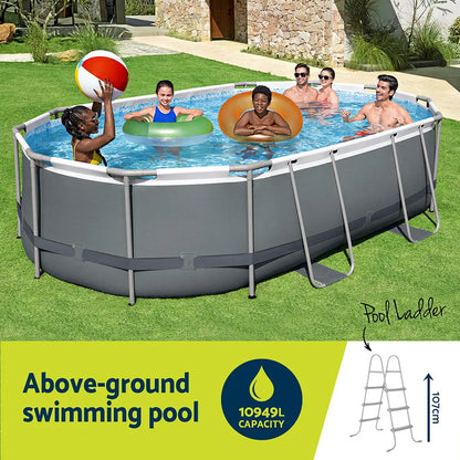Bestway 488x305x107cm Swimming Pool Steel Frame Set w/ Pump Filter Ladder Cover - Image 4