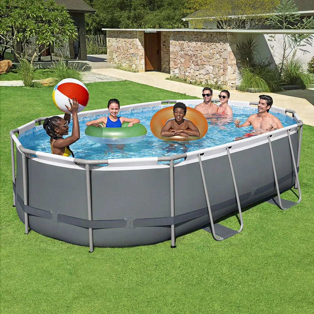 Bestway 488x305x107cm Swimming Pool Steel Frame Set w/ Pump Filter Ladder Cover - Image 7