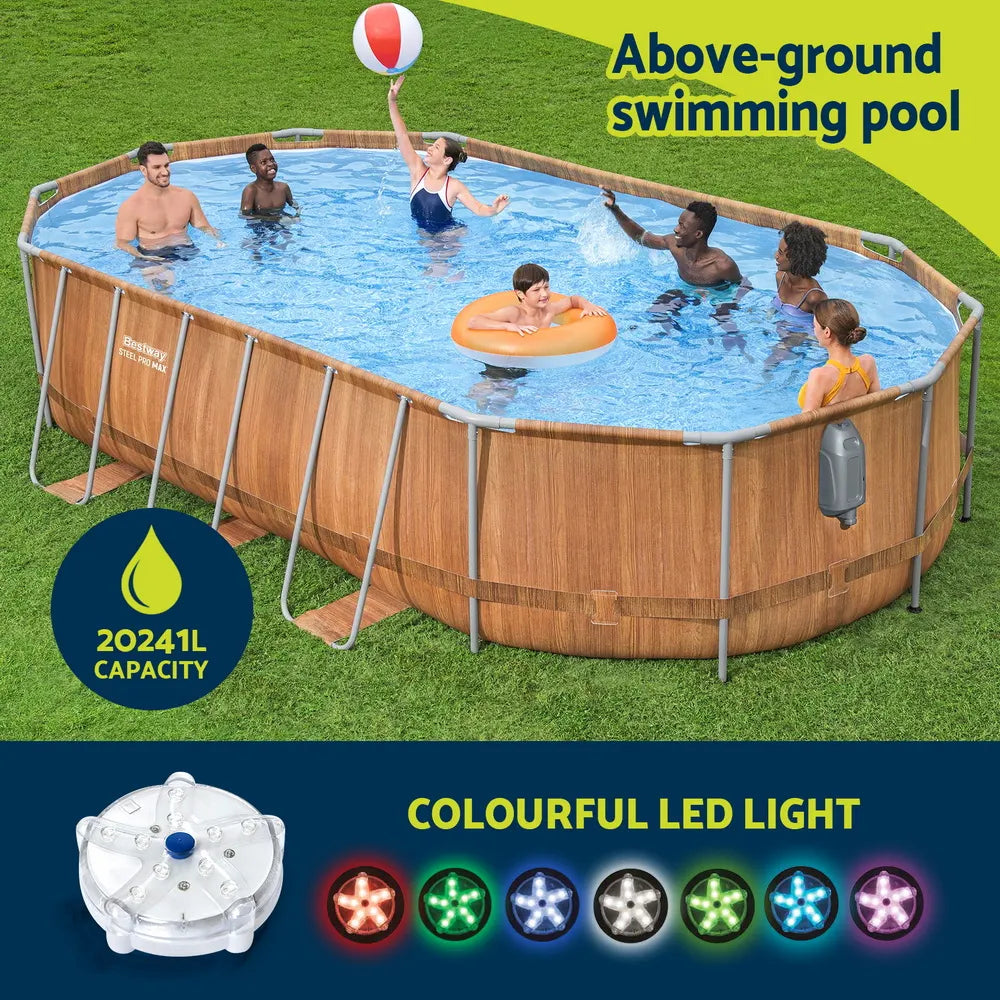 Bestway Swimming Pool Steel Frame Luxury Pool & SPA Massage Set 6.1x3.66x1.22m - Image 4