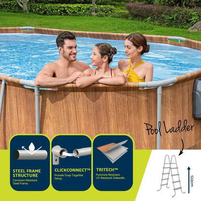 Bestway Swimming Pool Steel Frame Luxury Pool & SPA Massage Set 6.1x3.66x1.22m - Image 5
