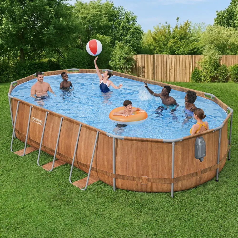 Bestway Swimming Pool Steel Frame Luxury Pool & SPA Massage Set 6.1x3.66x1.22m - Image 7