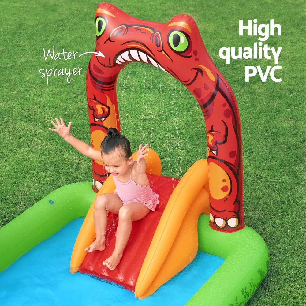 Bestway Kids Inflatable Play Splash Pool with Slide Ball Tossing Toys 242x140cm - Image 4