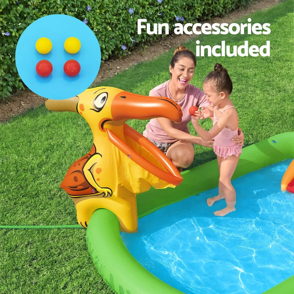 Bestway Kids Inflatable Play Splash Pool with Slide Ball Tossing Toys 242x140cm - Image 6