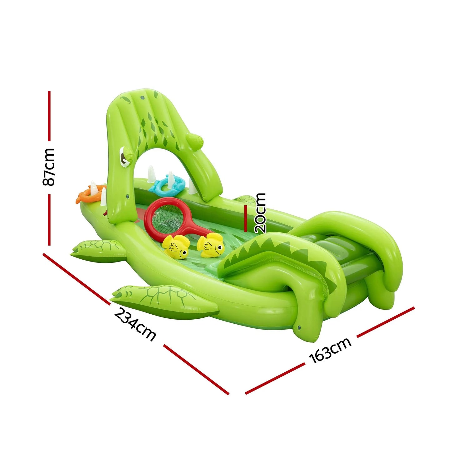 Bestway Inflatable Alligator Kids Play Pool with Slide 234cmx163cm Green - Image 2