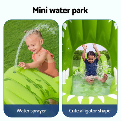 Bestway Inflatable Alligator Kids Play Pool with Slide 234cmx163cm Green - Image 5