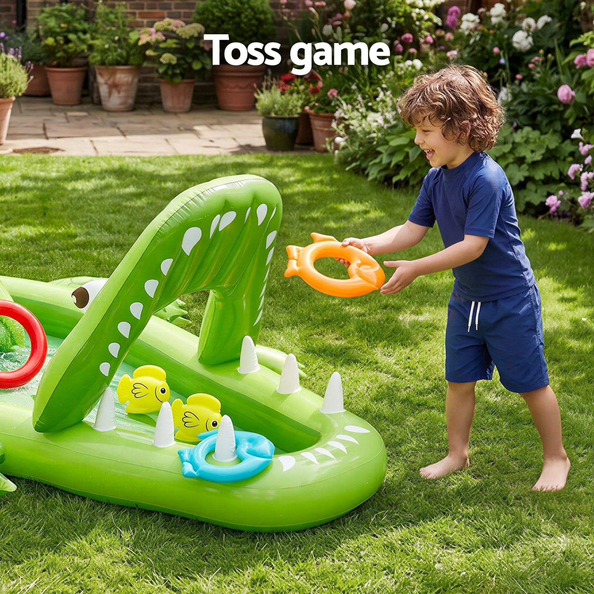 Bestway Inflatable Alligator Kids Play Pool with Slide 234cmx163cm Green - Image 6