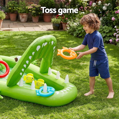 Bestway Inflatable Alligator Kids Play Pool with Slide 234cmx163cm Green - Image 6