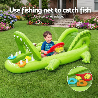 Bestway Inflatable Alligator Kids Play Pool with Slide 234cmx163cm Green - Image 7