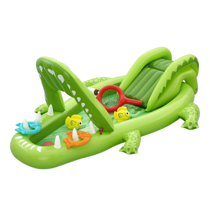 Bestway Inflatable Alligator Kids Play Pool with Slide 234cmx163cm Green - Image 9