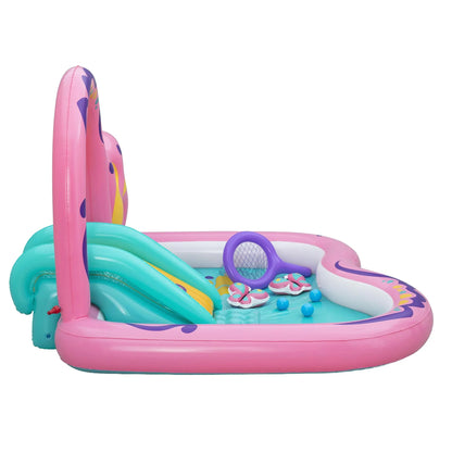 Bestway Inflatable Butterfly Kids Play Pool Park with Slide 180cm Pink - Image 3