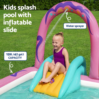 Bestway Inflatable Butterfly Kids Play Pool Park with Slide 180cm Pink - Image 5