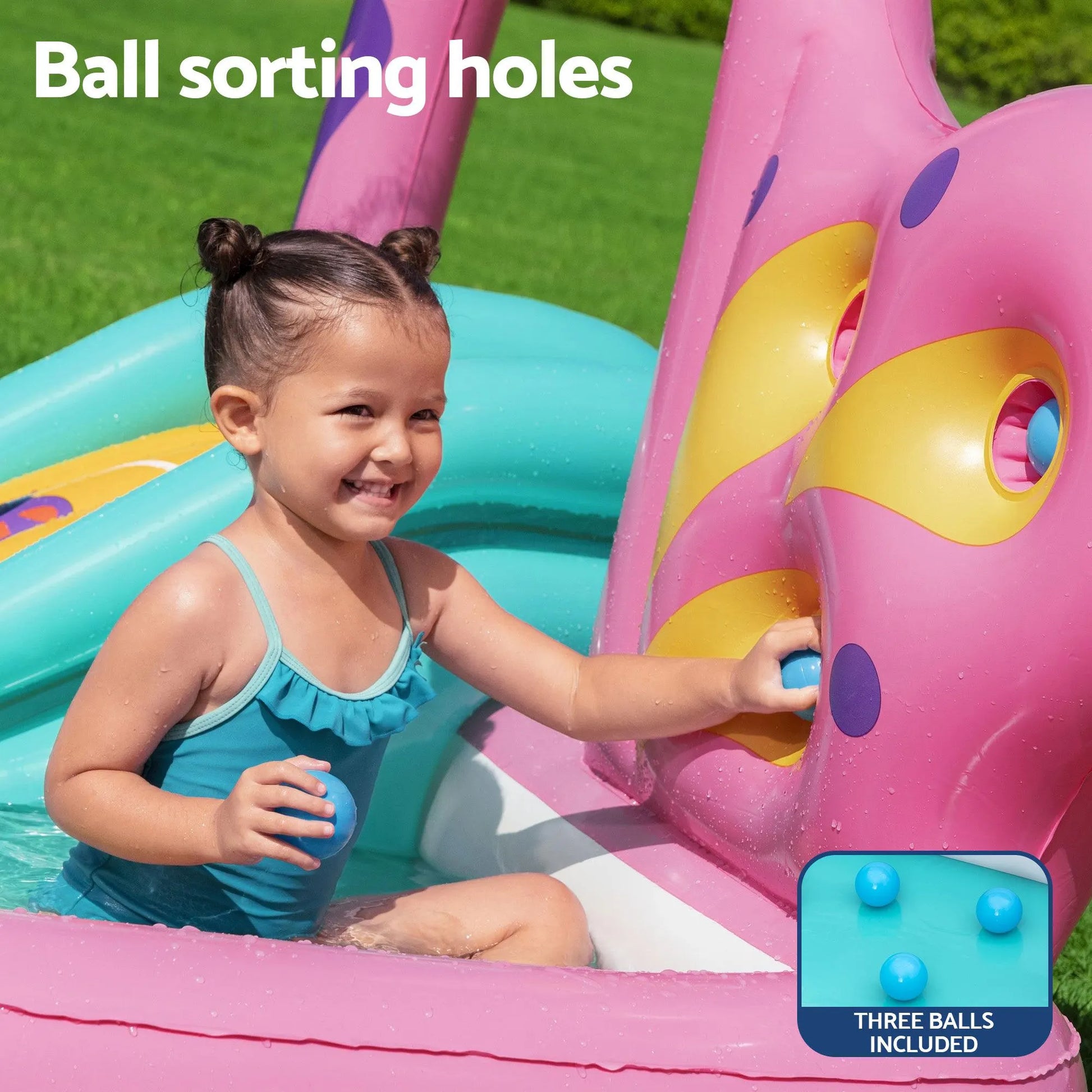 Bestway Inflatable Butterfly Kids Play Pool Park with Slide 180cm Pink - Image 6