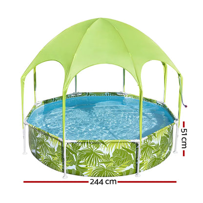Bestway Kids Pool 244x51cm Steel Frame Swimming Play Pools Canopy 1688L - Image 2