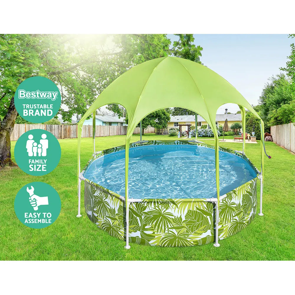 Bestway Kids Pool 244x51cm Steel Frame Swimming Play Pools Canopy 1688L - Image 4