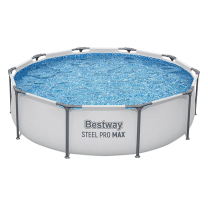 Bestway 305CM Swimming Pools Steel Above Ground Round Backyard Pool Set White - Image 2
