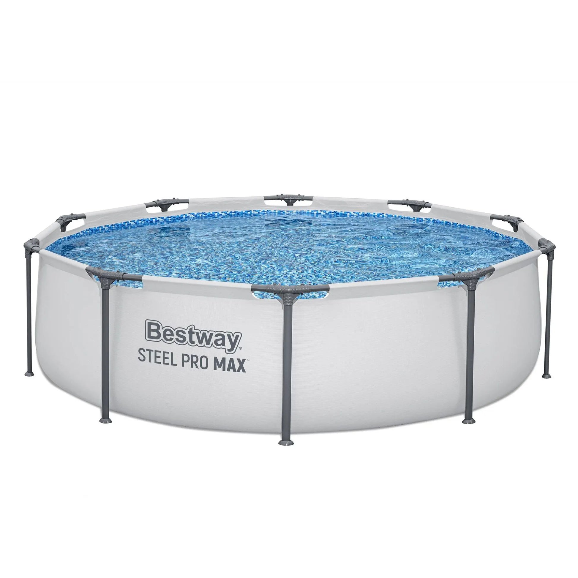Bestway 305CM Swimming Pools Steel Above Ground Round Backyard Pool Set White - Image 4