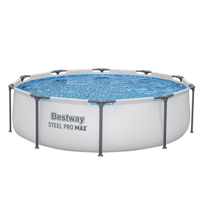 Bestway 305CM Swimming Pools Steel Above Ground Round Backyard Pool Set White - Image 4