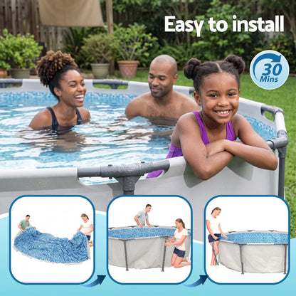 Bestway 305CM Swimming Pools Steel Above Ground Round Backyard Pool Set White - Image 8