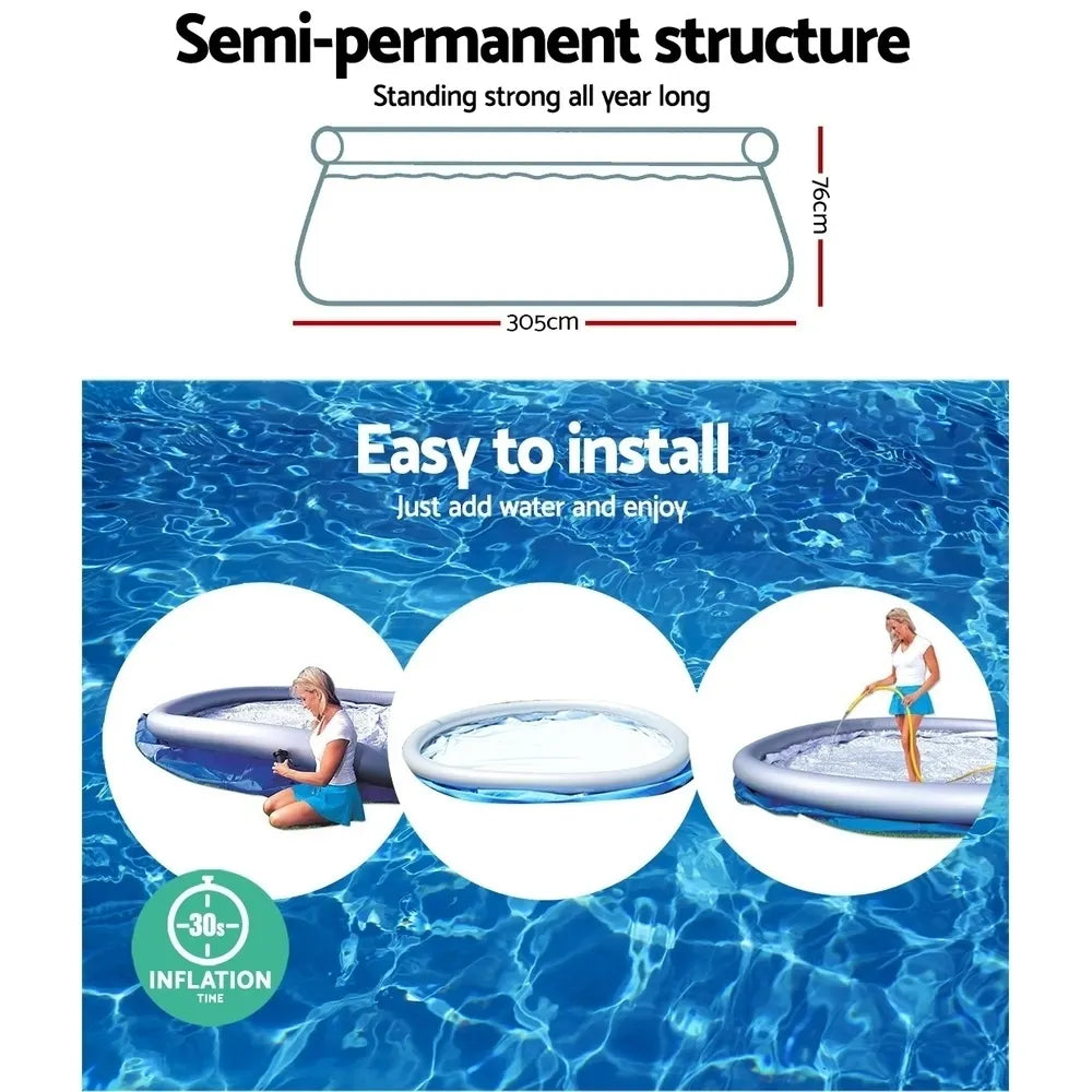 Bestway Swimming Pool 305x76cm Above Ground Round Inflatable Pools 3800L - Image 6