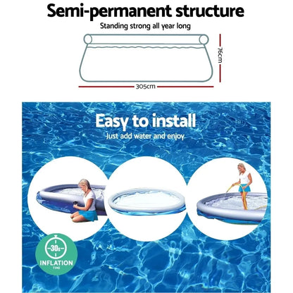 Bestway Swimming Pool 305x76cm Above Ground Round Inflatable Pools 3800L - Image 6