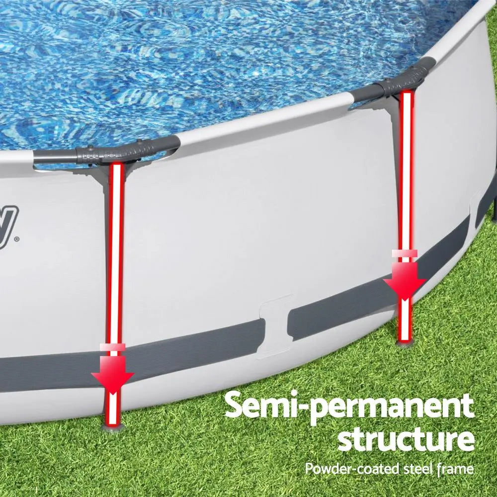 Bestway 366cm Swimming Pool Above Ground Pools Round Filter Pump Cover Ladder - Image 5