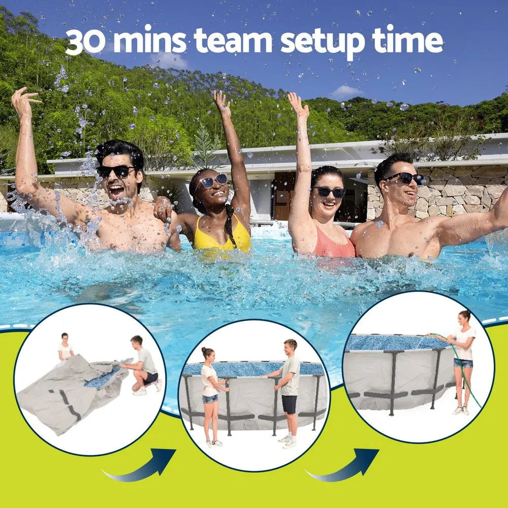 Bestway 366cm Swimming Pool Above Ground Pools Round Filter Pump Cover Ladder - Image 6